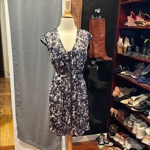 Floral Black and White Dress